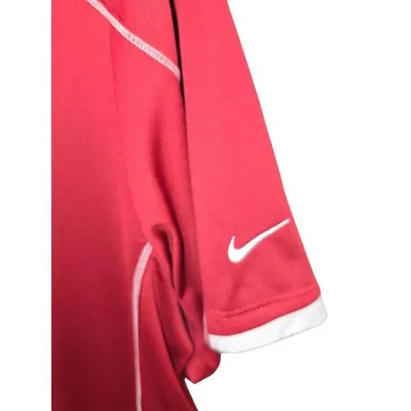 Nike‎ Mens Extra Large Red White Golf Dri-Fit Polo Shirt Performance Sport - Picture 4 of 5